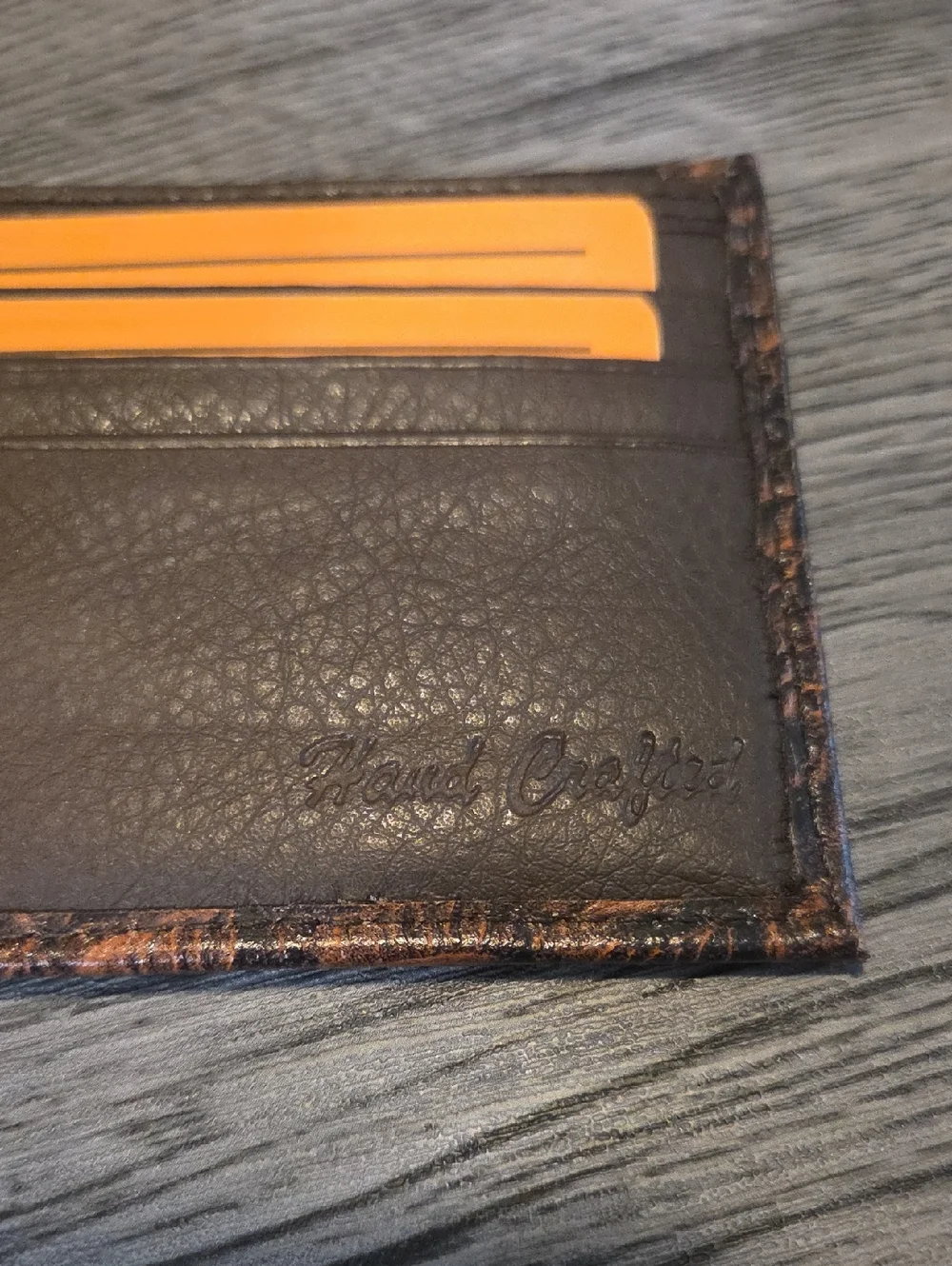 Brown Croc Textured Leather Wallet #3